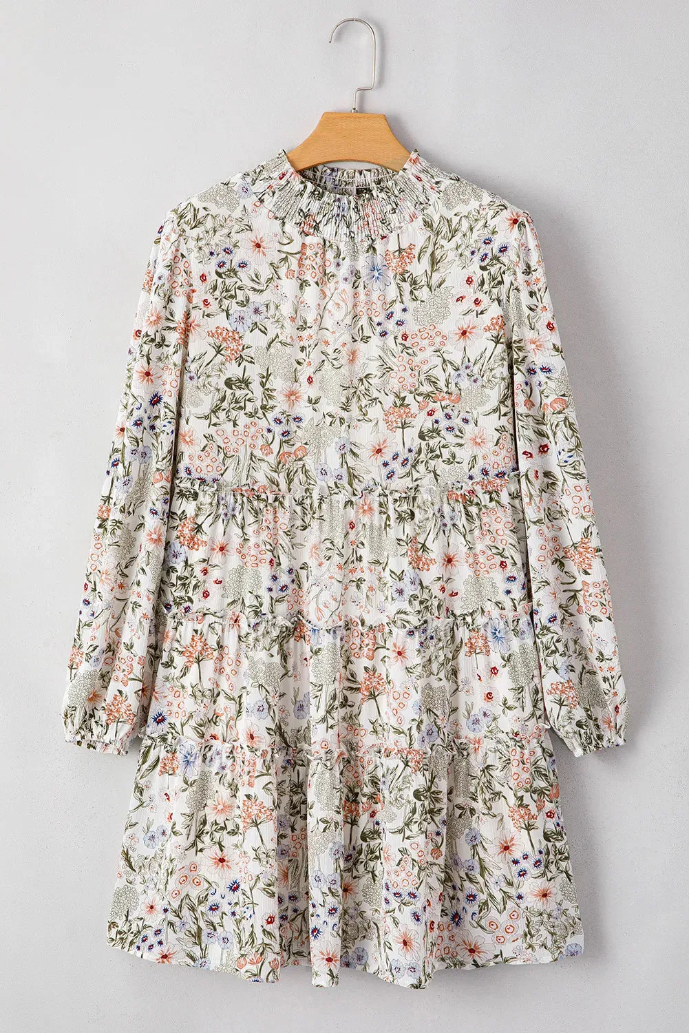 🌸 Printed Mock Neck Long Sleeve Mini Dress 🌸