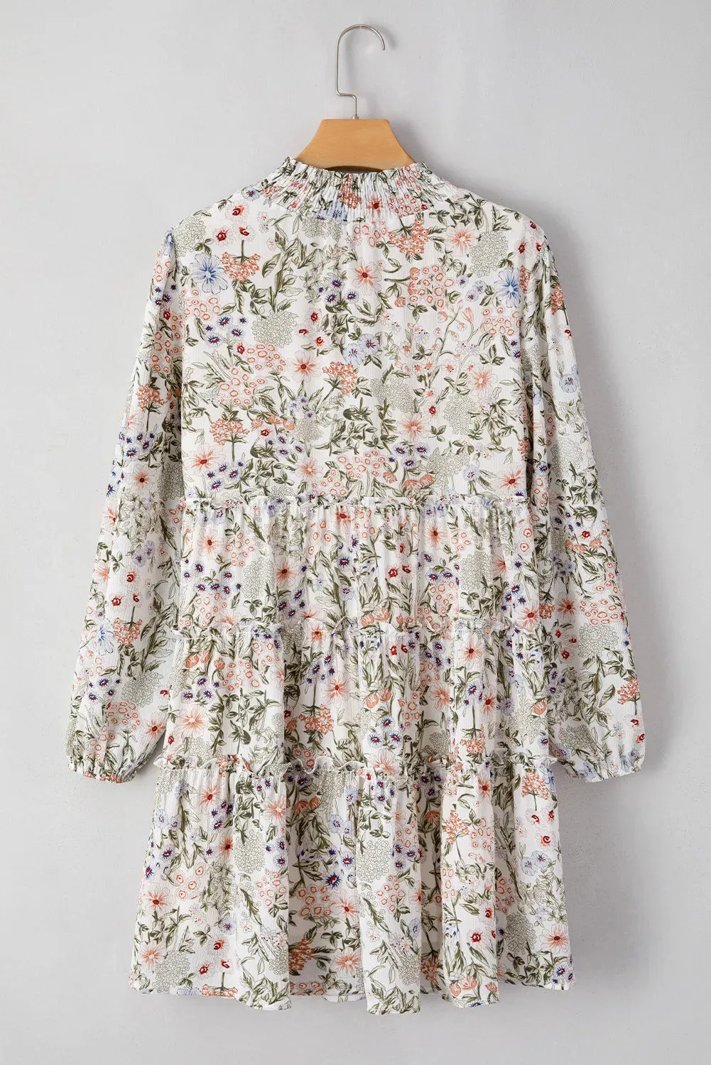 🌸 Printed Mock Neck Long Sleeve Mini Dress 🌸