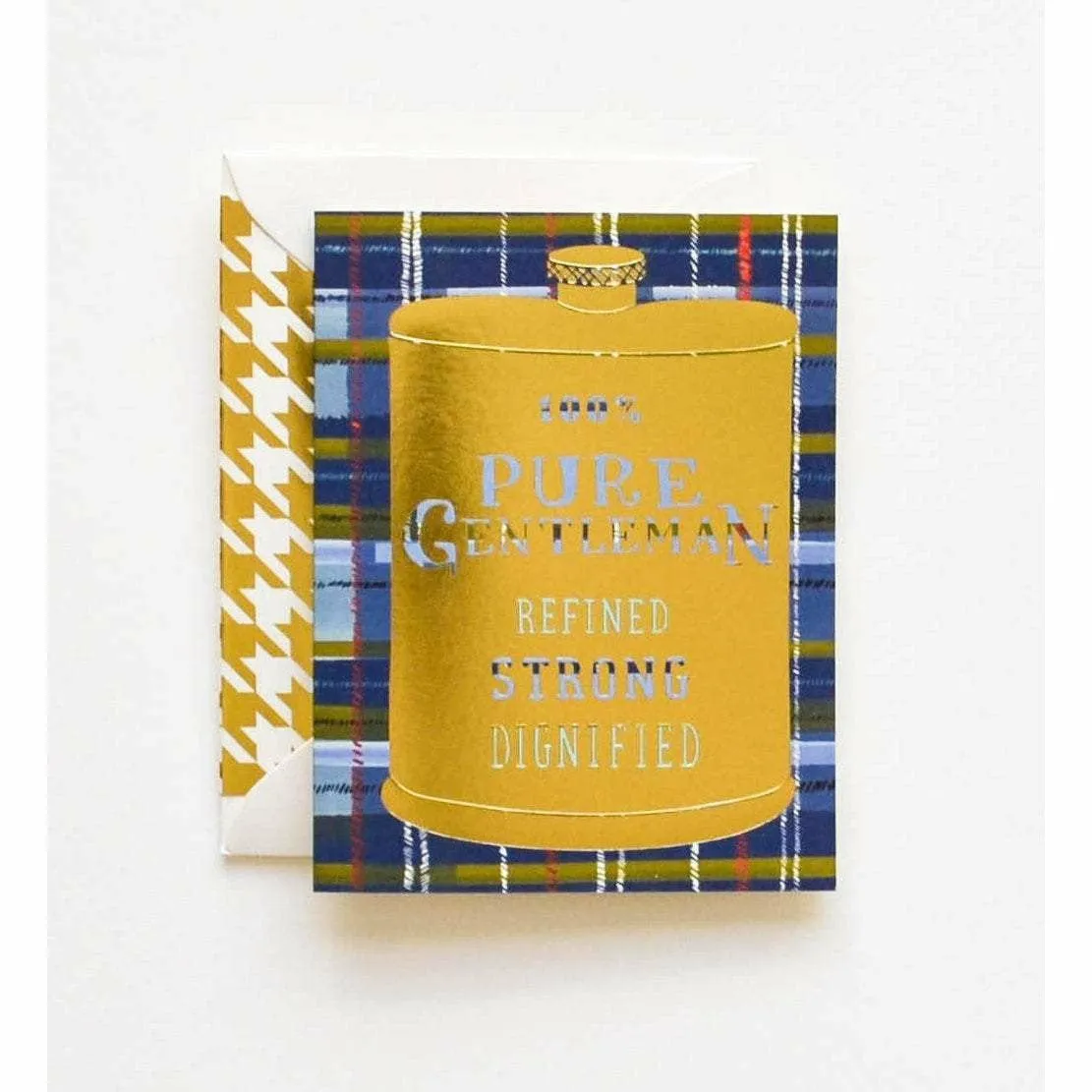 100% Pure Gentleman Gold Flask Card