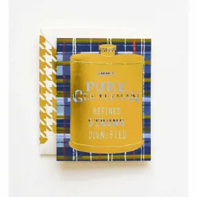 100% Pure Gentleman Gold Flask Card