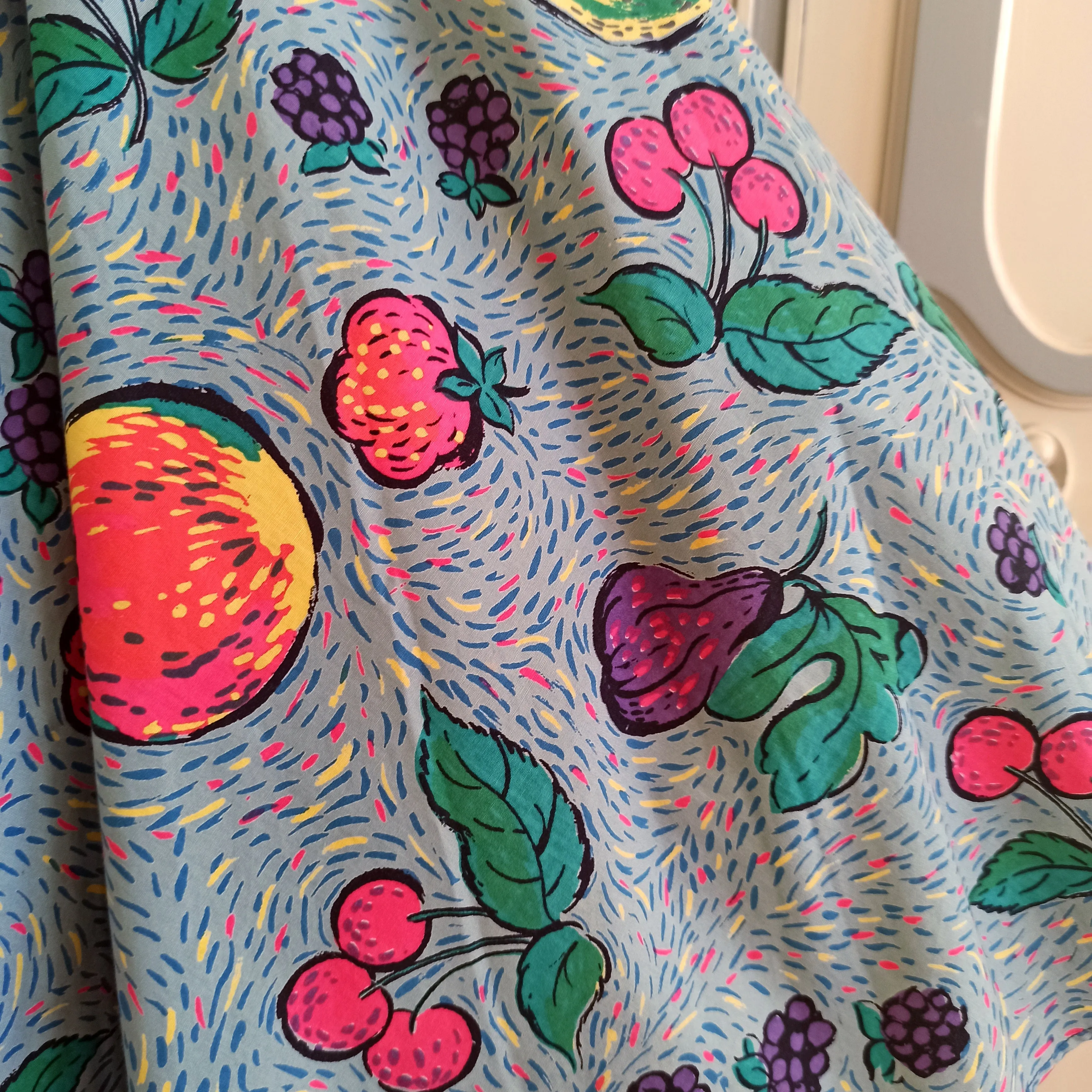 1940s 1950s - Stunning Novelty Print Fruits Cotton Dress - W27 (68cm)