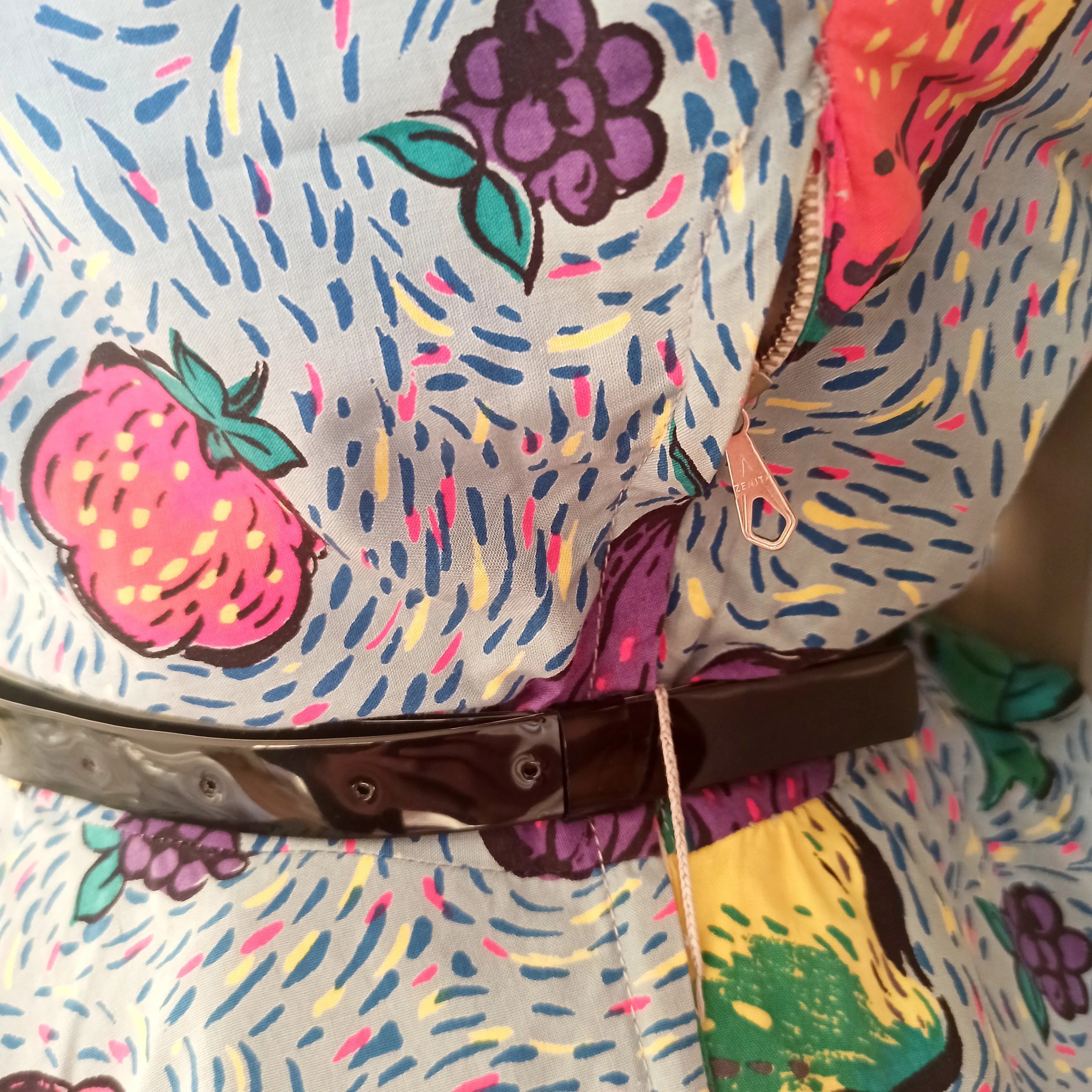 1940s 1950s - Stunning Novelty Print Fruits Cotton Dress - W27 (68cm)