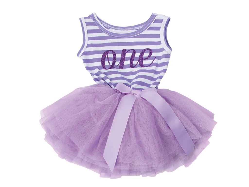 1st Birthday Dress - Striped (Sleeveless)