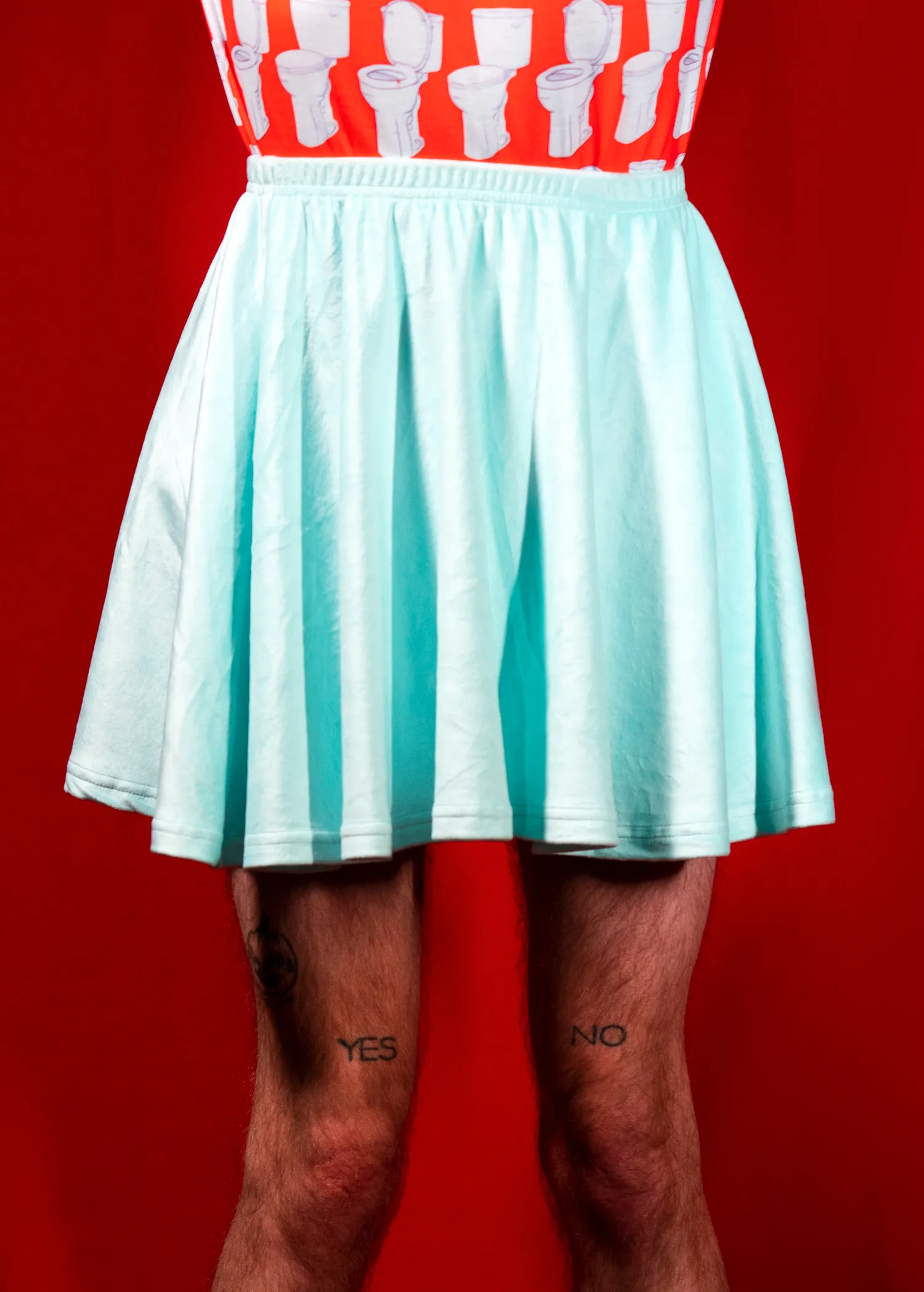 2XL velvet skater skirt in blood red