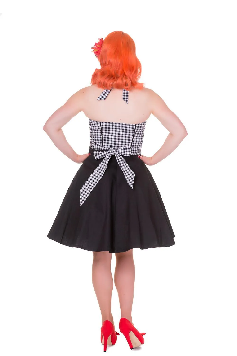 Anita 50's Style Swing Dress in Black-White