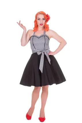 Anita 50's Style Swing Dress in Black-White