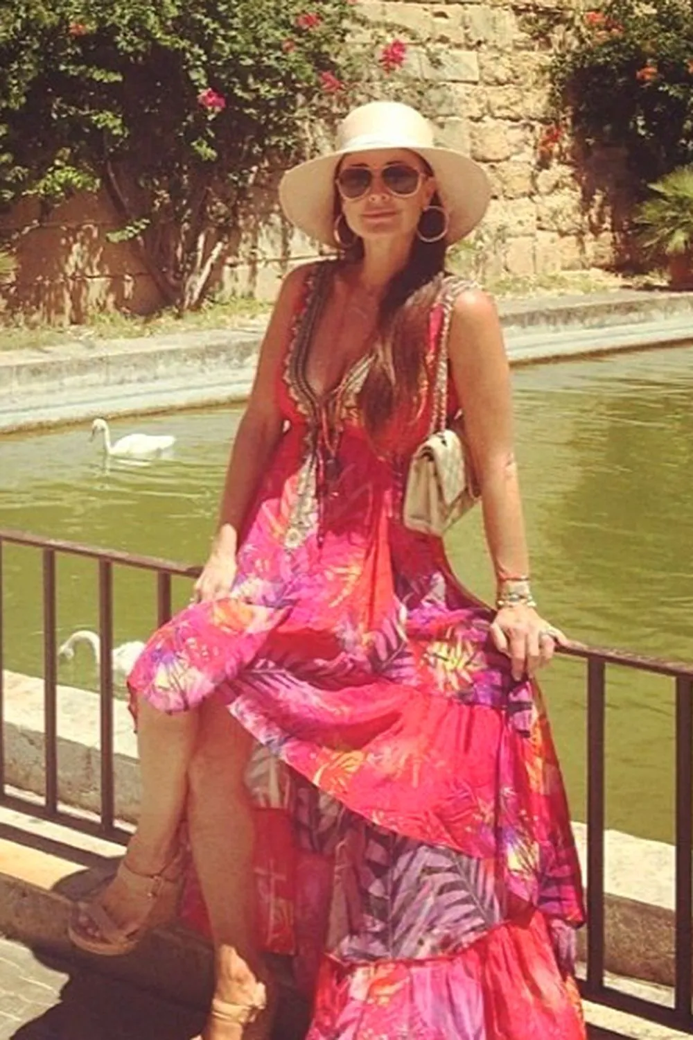 As Seen On Kyle RIchards High Low Maxi Dress
