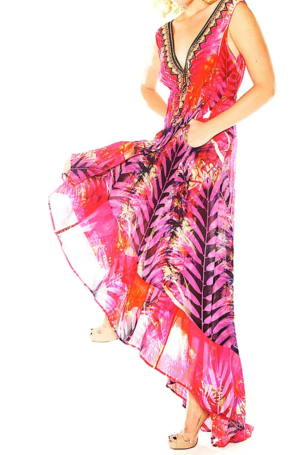 As Seen On Kyle RIchards High Low Maxi Dress
