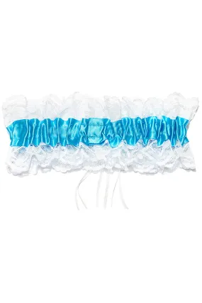 Attractive Satin Lace With Rhinestone Wedding Garter Skirt