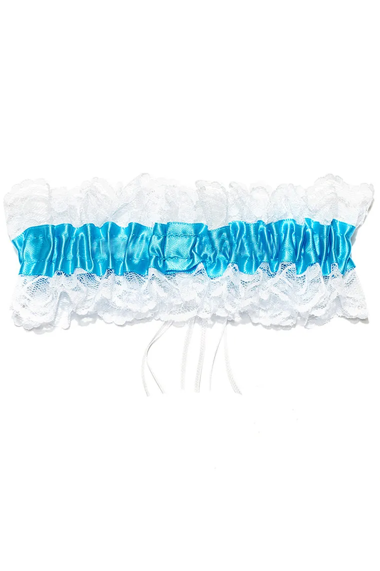 Attractive Satin Lace With Rhinestone Wedding Garter Skirt