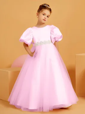 Ball-Gown/Princess Floor-Length Flower Girl Dress Candy Pink