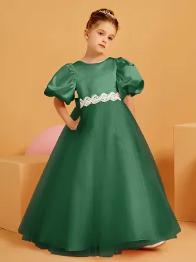 Ball-Gown/Princess Floor-Length Flower Girl Dress Dark Green