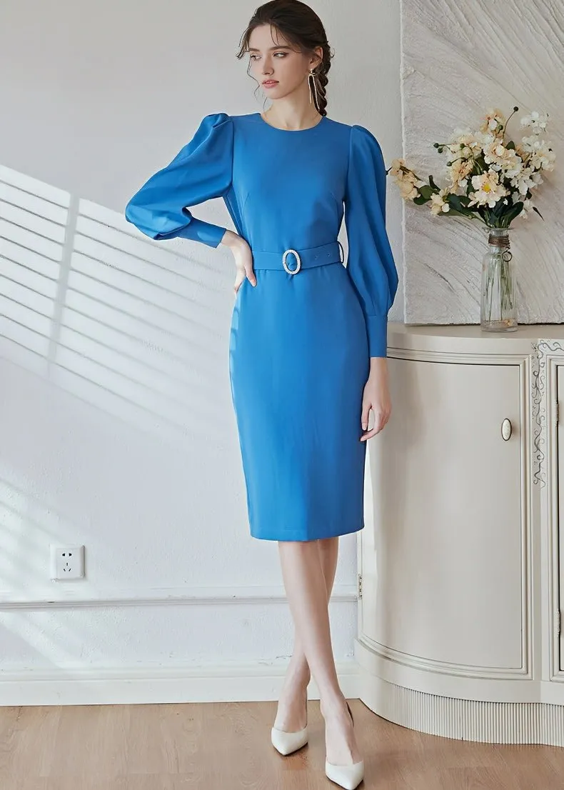 BALLOON SLEEVE TIGHT DRESS