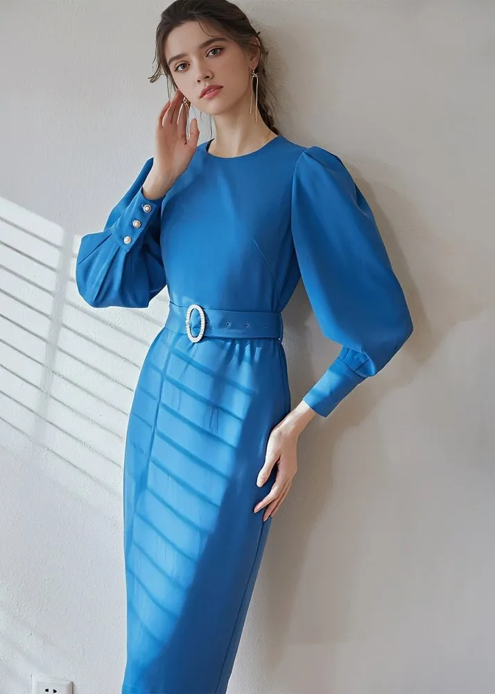 BALLOON SLEEVE TIGHT DRESS