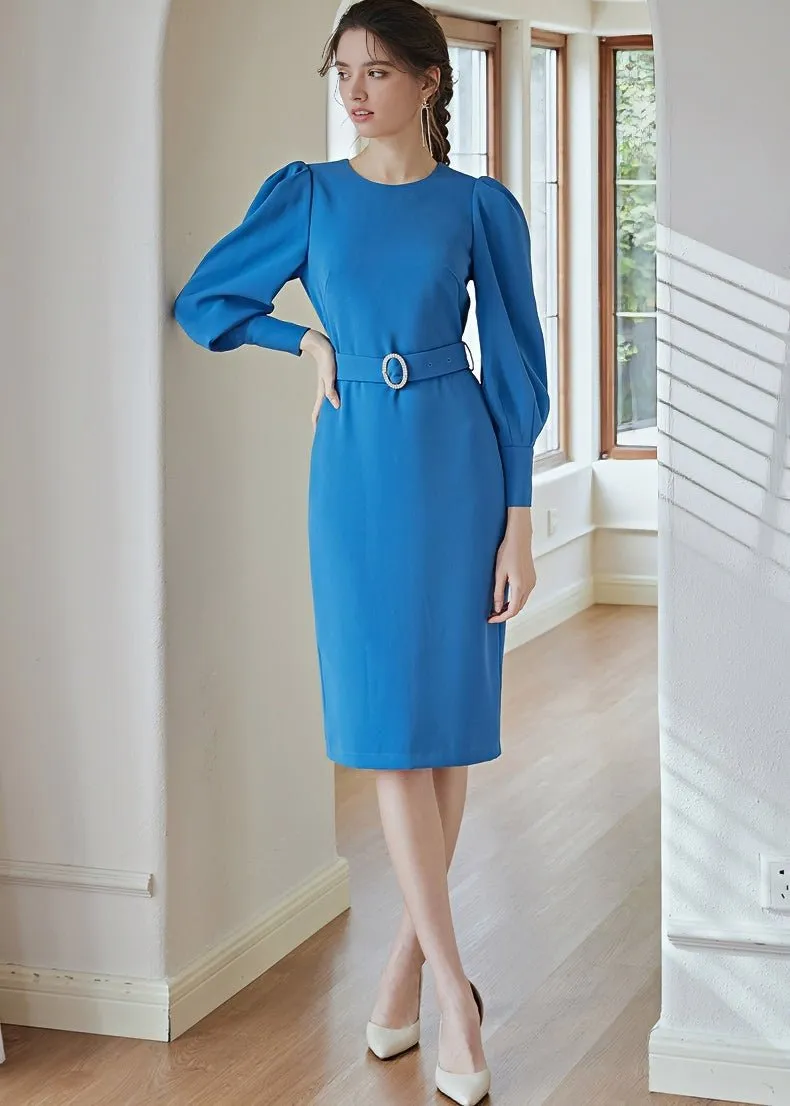 BALLOON SLEEVE TIGHT DRESS