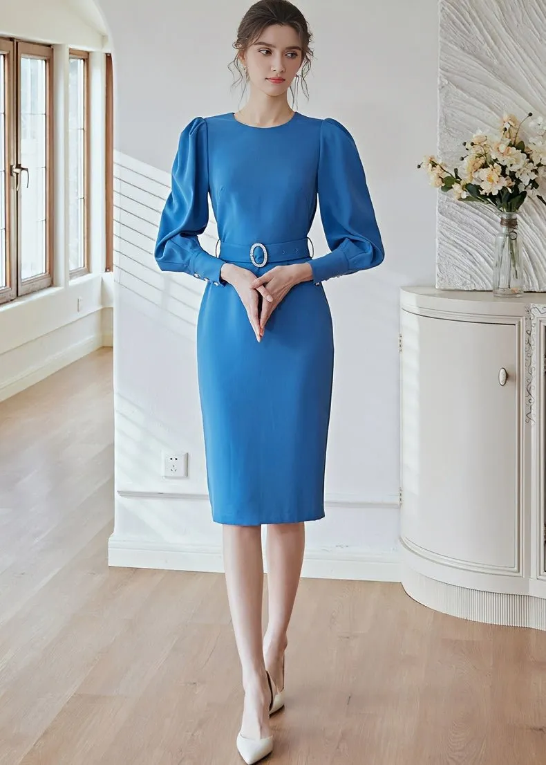 BALLOON SLEEVE TIGHT DRESS