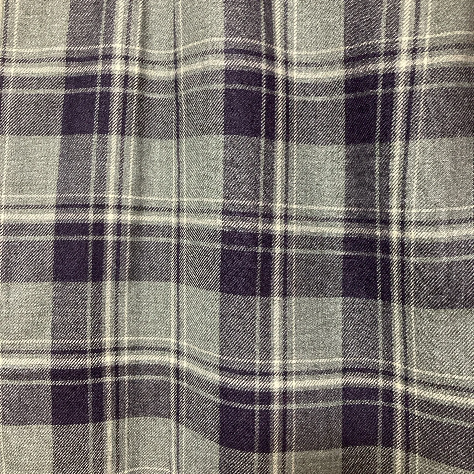 bijou embroidered plaid pattern skirt purple gray