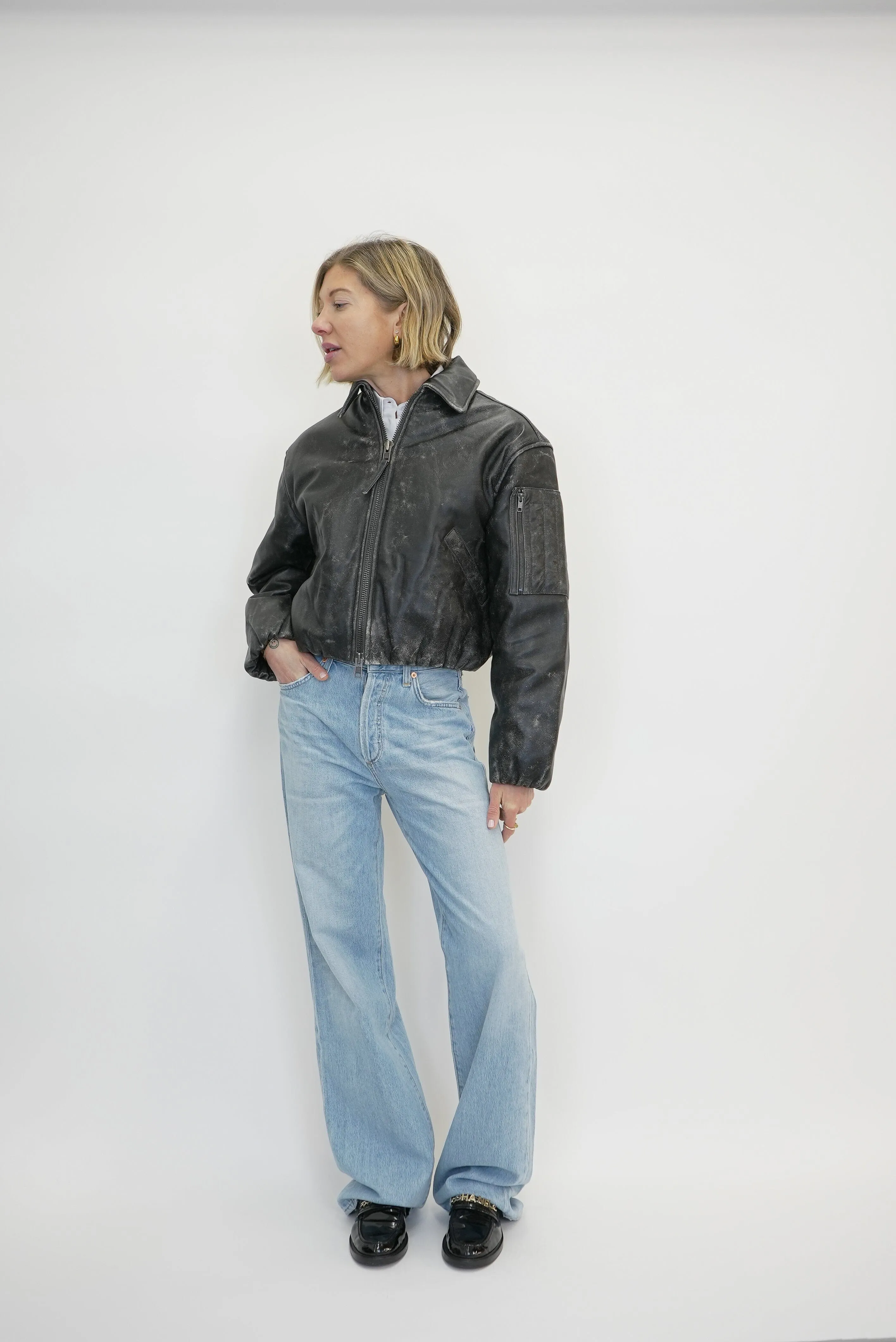 BOLD LEATHER BOMBER