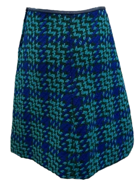 Bonnie Cashin 60s Blue Wool Bold Plaid skirt