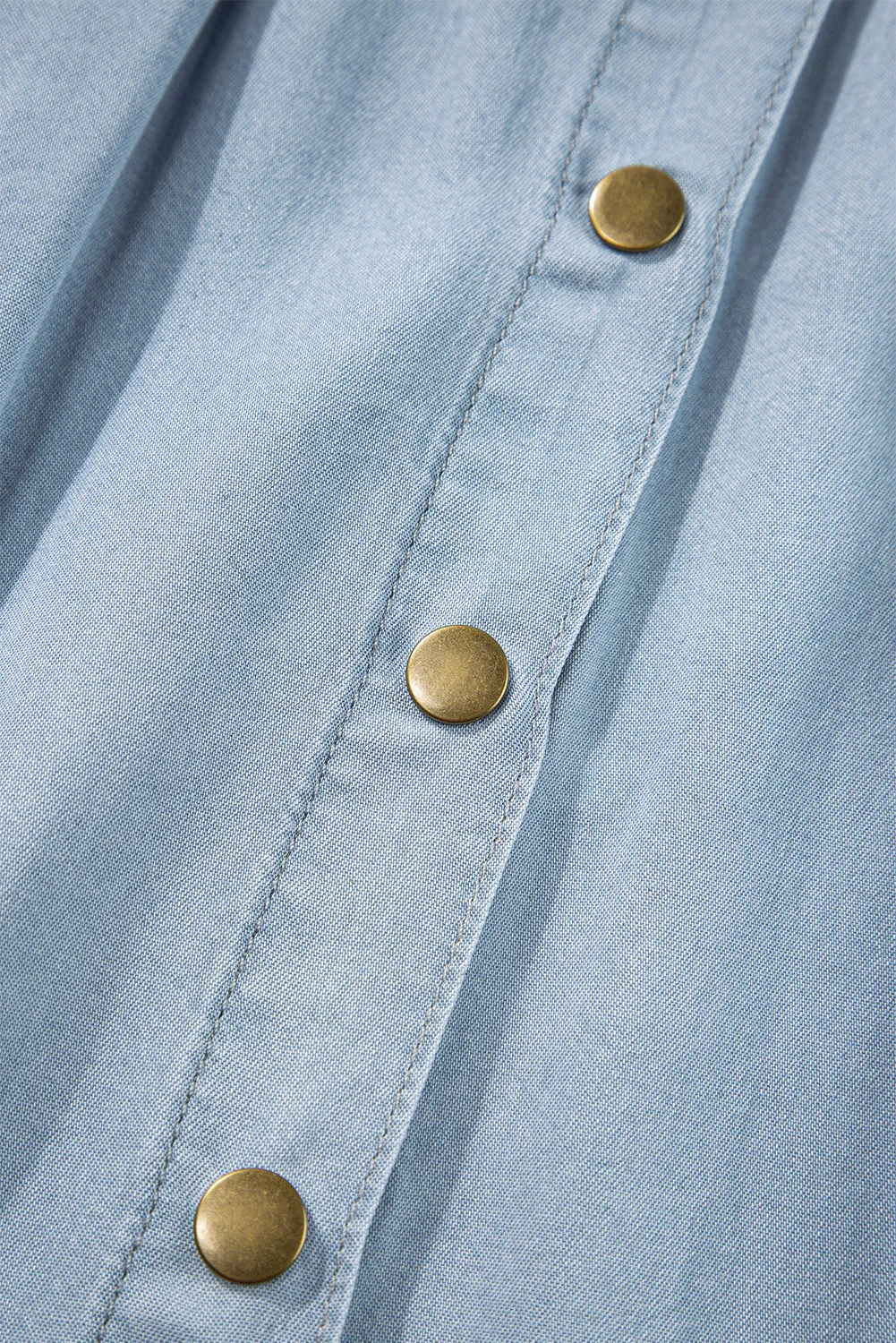Button-Front Denim Midi Skirt
