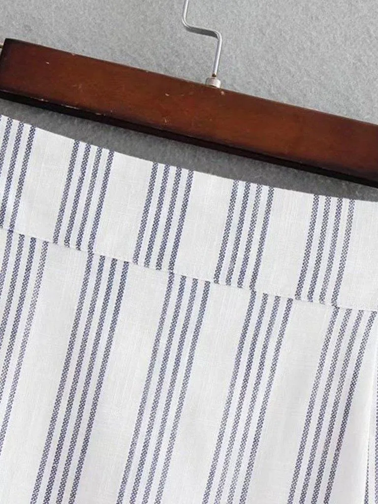 Button Through Slit Side Skirt