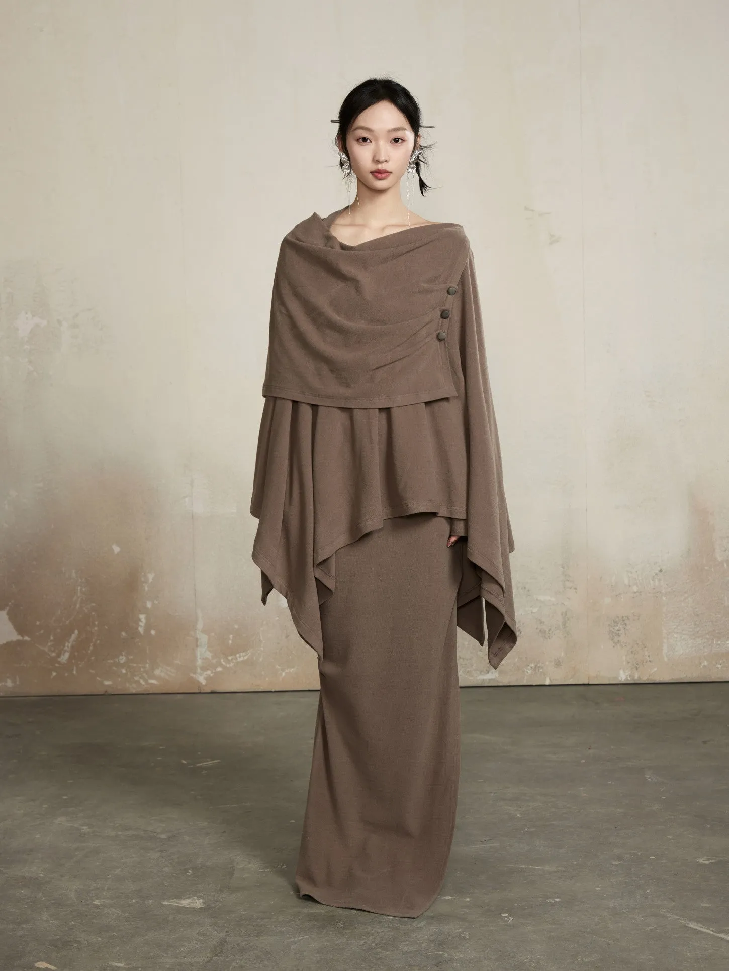 Chic Classy Nichi Slim Unique Plain Tops&Long-Skirt