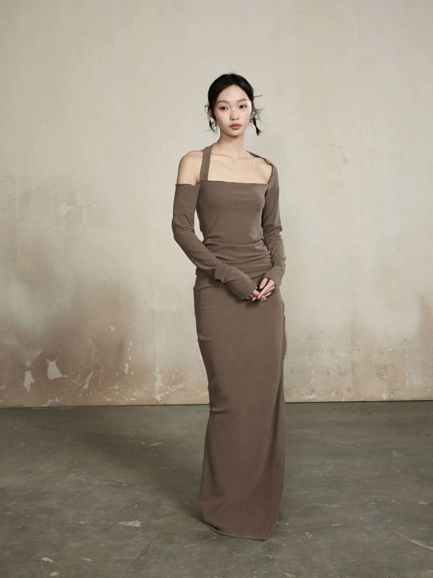 Chic Classy Nichi Slim Unique Plain Tops&Long-Skirt