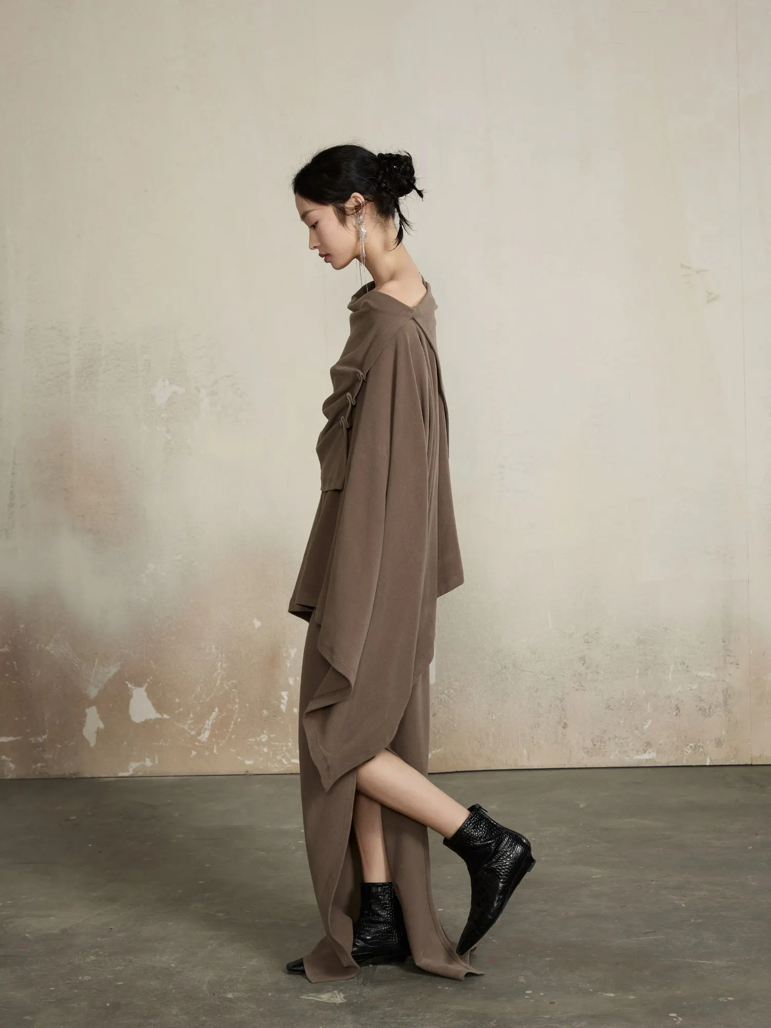 Chic Classy Nichi Slim Unique Plain Tops&Long-Skirt