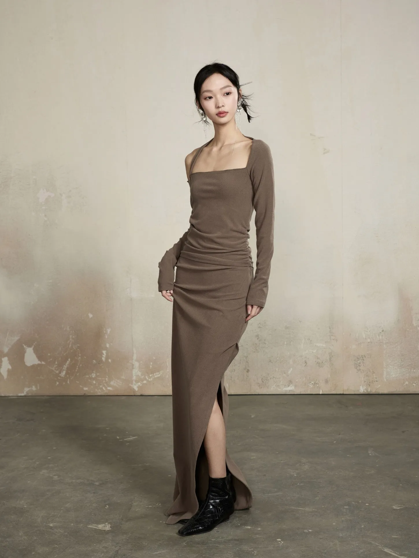 Chic Classy Nichi Slim Unique Plain Tops&Long-Skirt