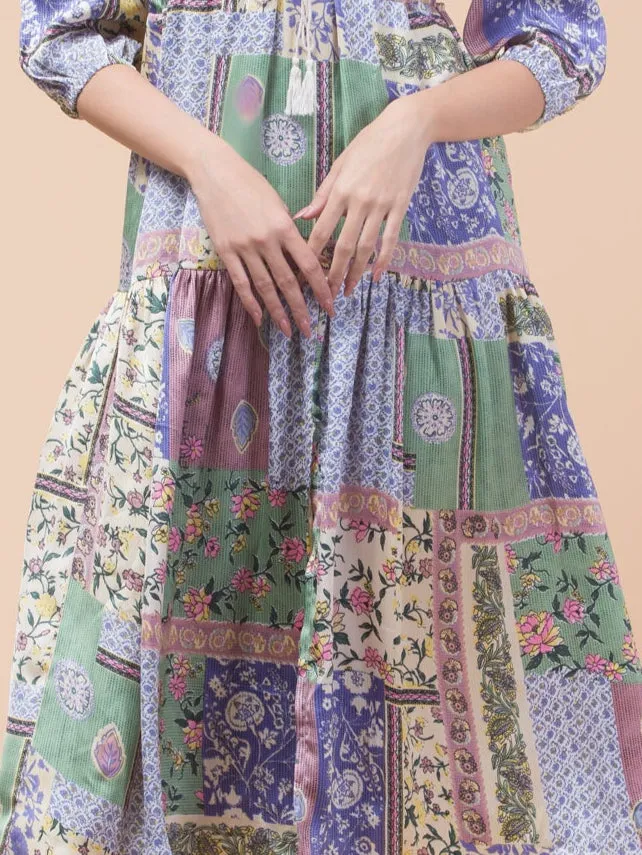 Chic Multicolour Elegant Shirt Midi Dress
