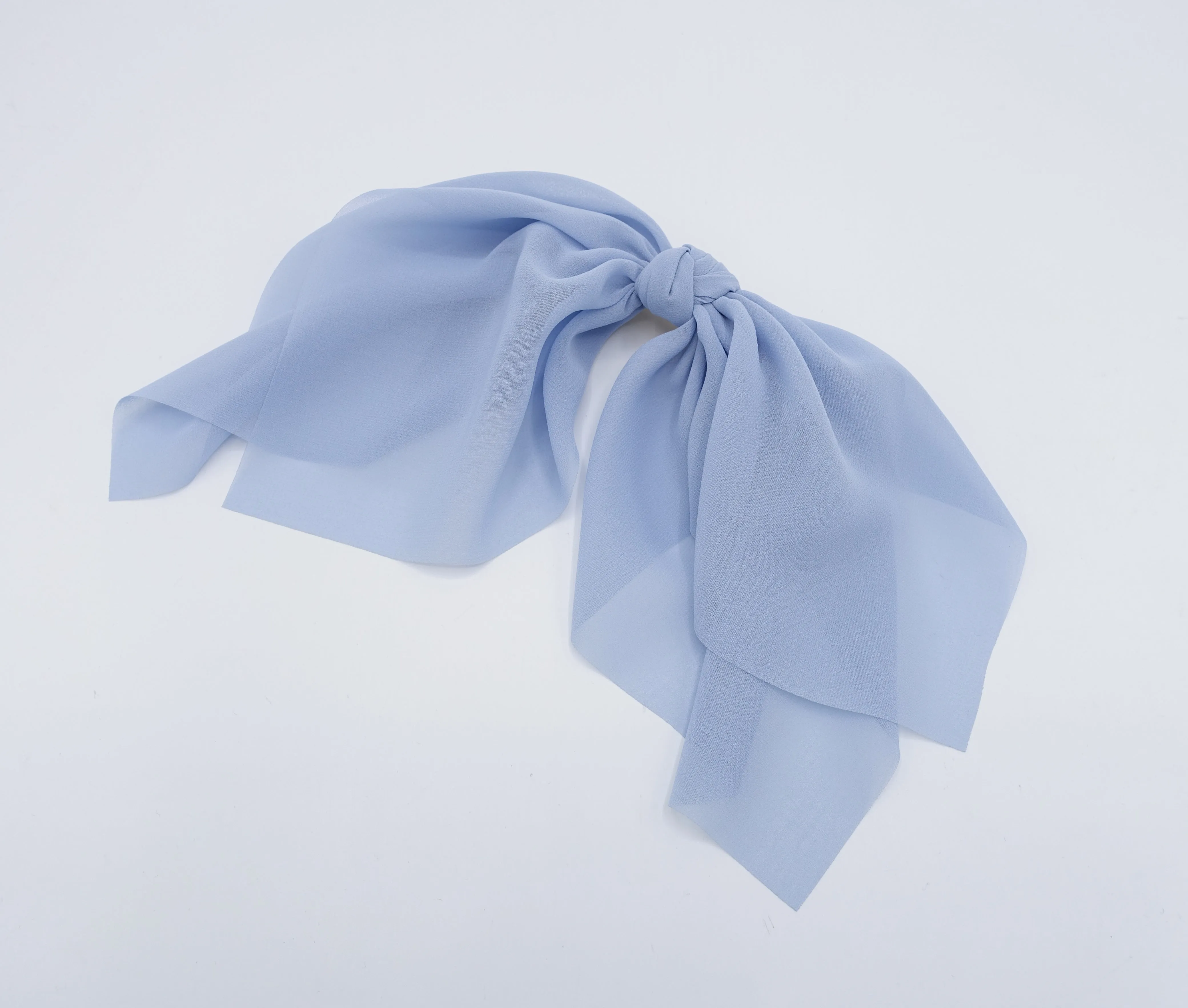 chiffon layered hair bow solid color drape feminine style hair knotted bow french hair barrette