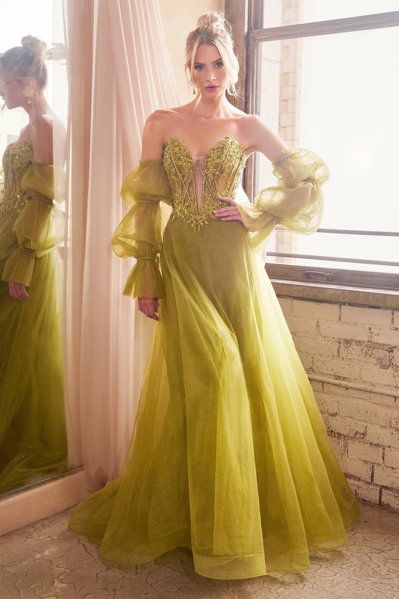 CINDERELLA DIVINE CD830 A-Line Strapless Ball Gown