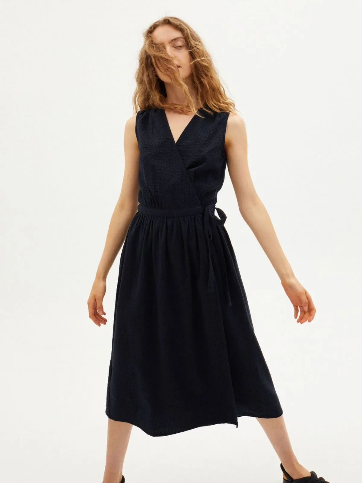 Dark Seersucker Amapola Dress Thinking MU
