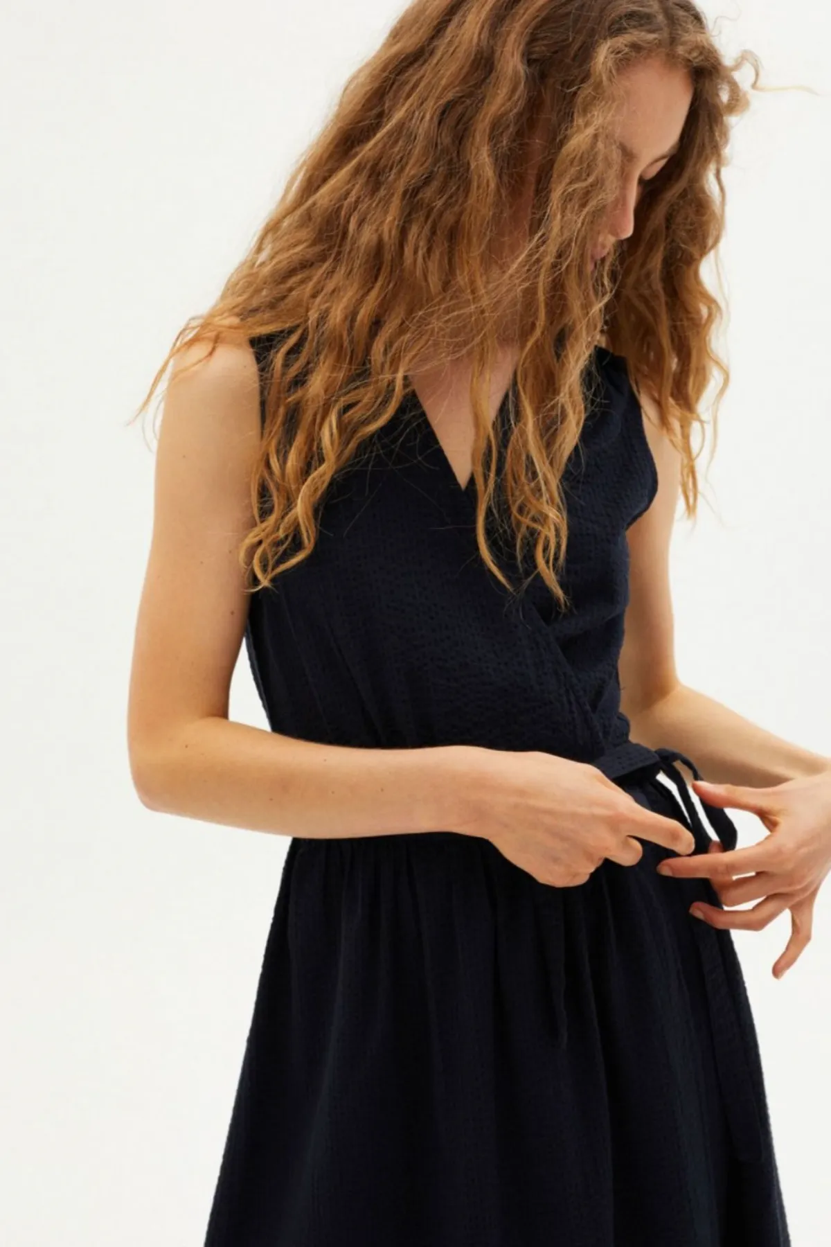 Dark Seersucker Amapola Dress Thinking MU