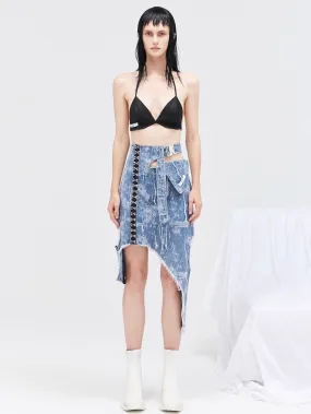 Denim Asymmmetry Nichi Fashionable Skirt