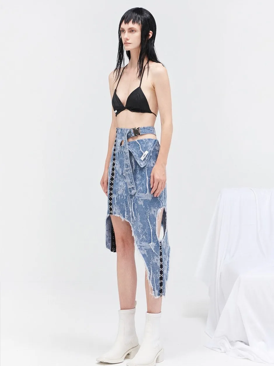 Denim Asymmmetry Nichi Fashionable Skirt