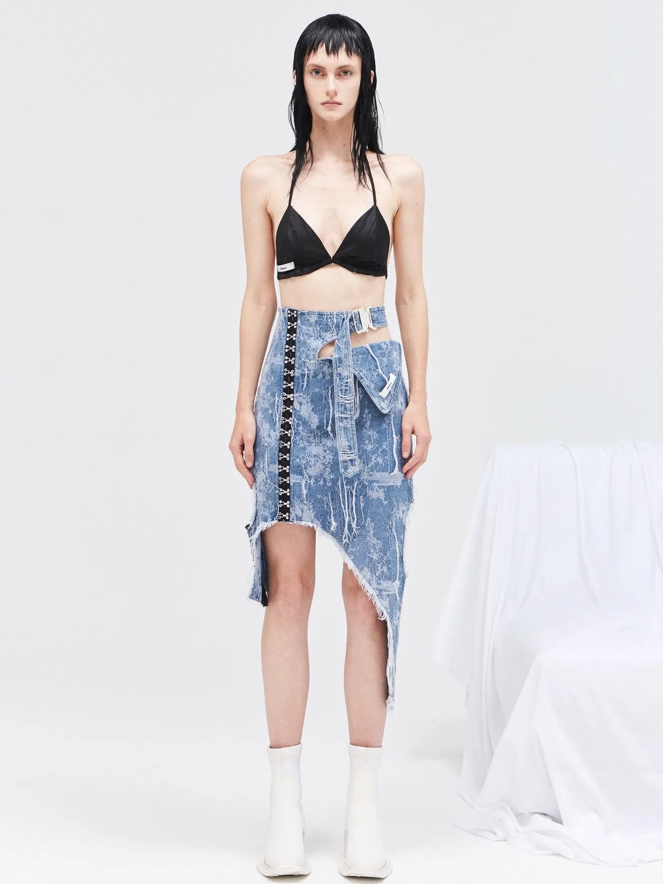 Denim Asymmmetry Nichi Fashionable Skirt
