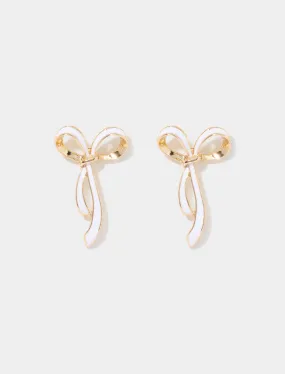 Elena Enamel Bow Earrings