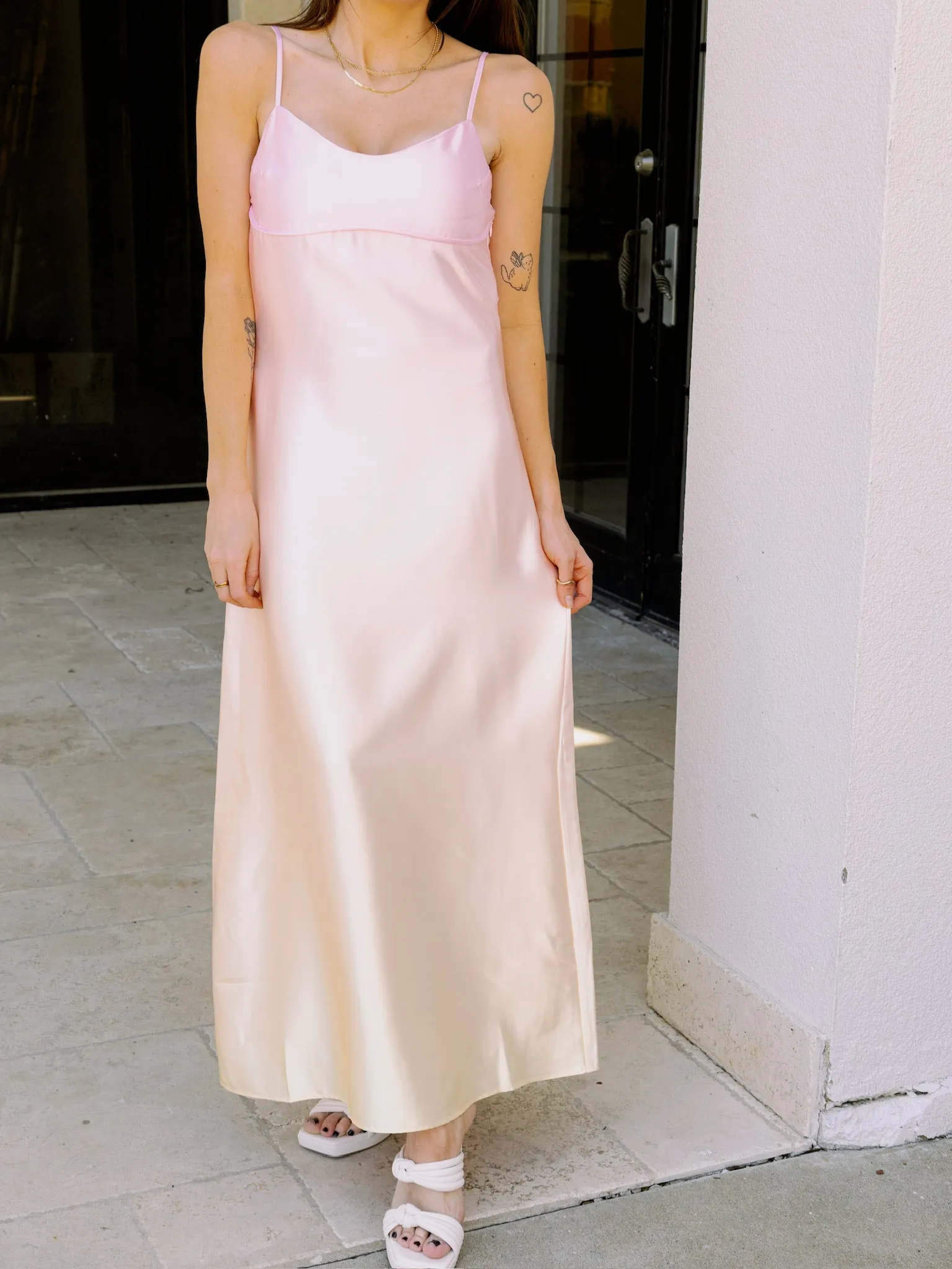 Endless Rose Ombre Satin Midi Dress