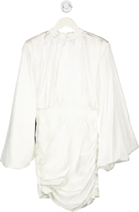 Fashion Nova Ivory Sharing Secrets Satin Mini Dress UK S