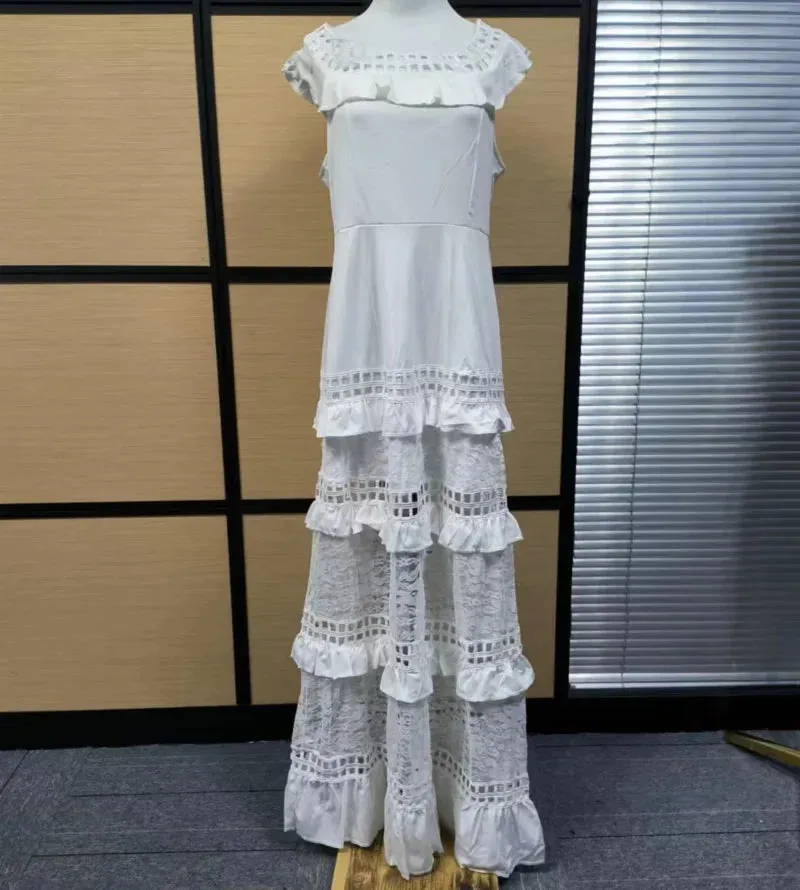 FashionSierra - 2024 Elegant White Lace Off Shoulder Boho Dress