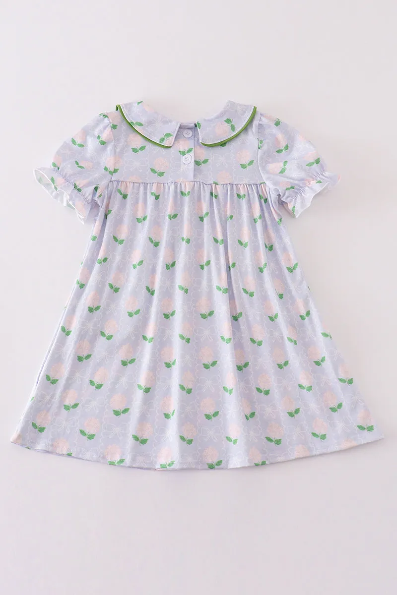 Floral bow print dress