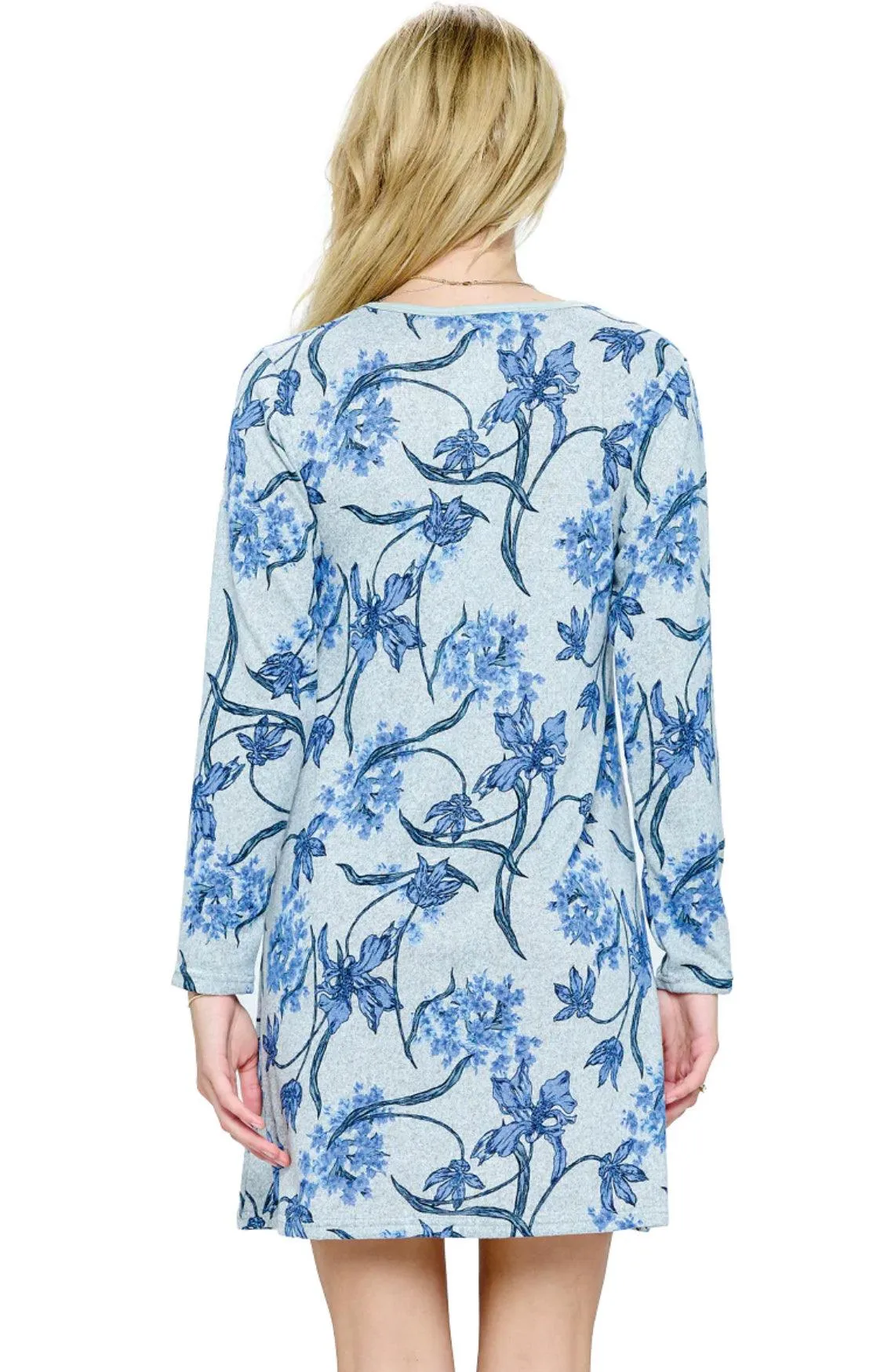 Floral dress with pockets is soft and comfy in floral print