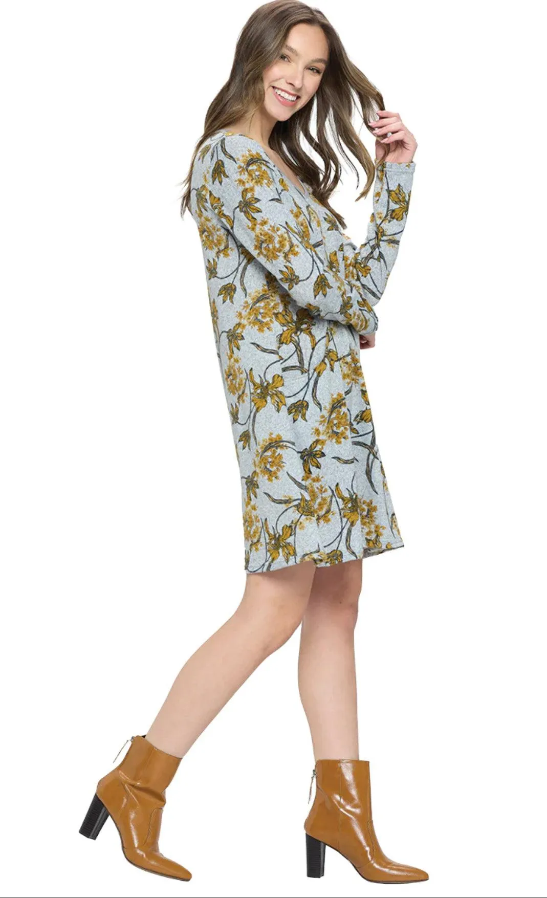 Floral dress with pockets is soft and comfy in floral print