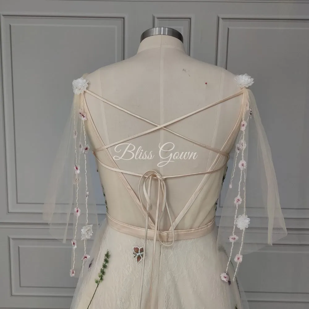 Floral Enchantment Boho Gown