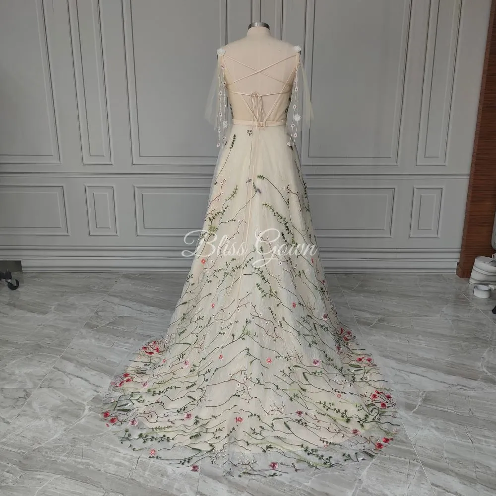 Floral Enchantment Boho Gown