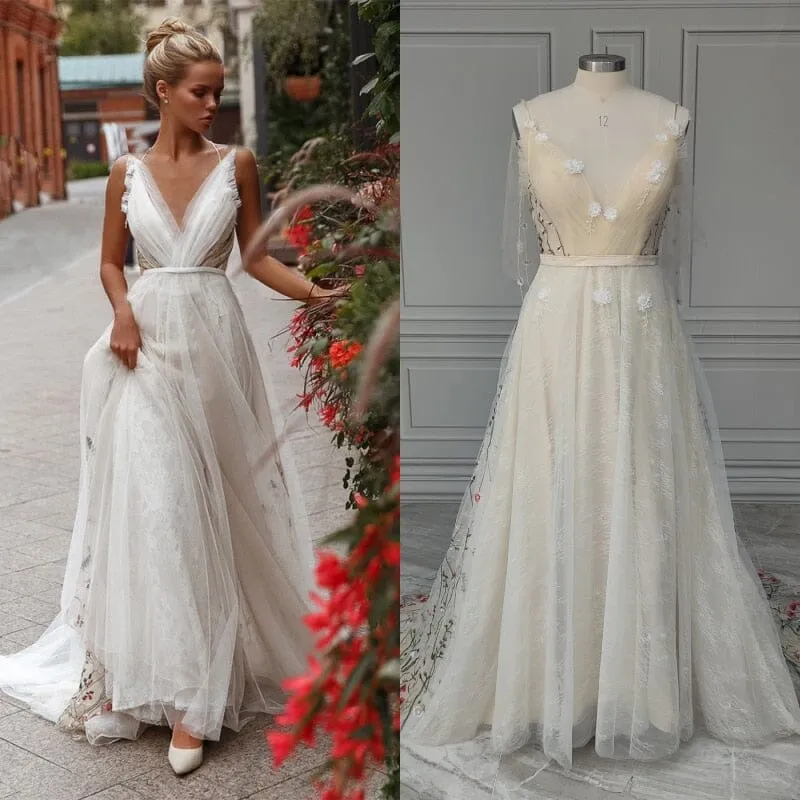 Floral Enchantment Boho Gown