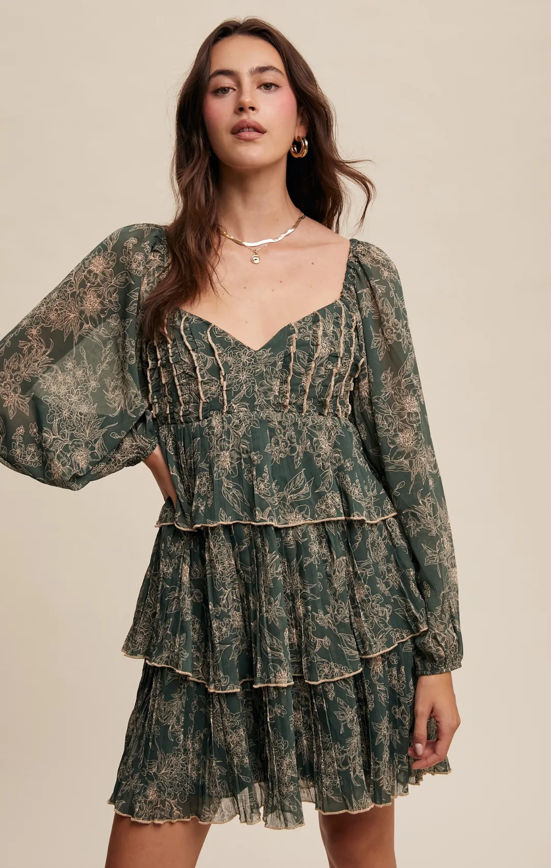 Floral Print Sweetheart Mini Dress