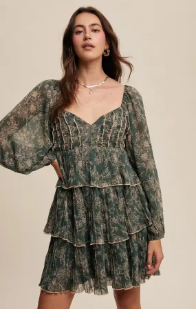 Floral Print Sweetheart Mini Dress