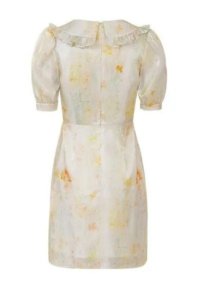 FLORAL SHORT COLLARED DRESS
